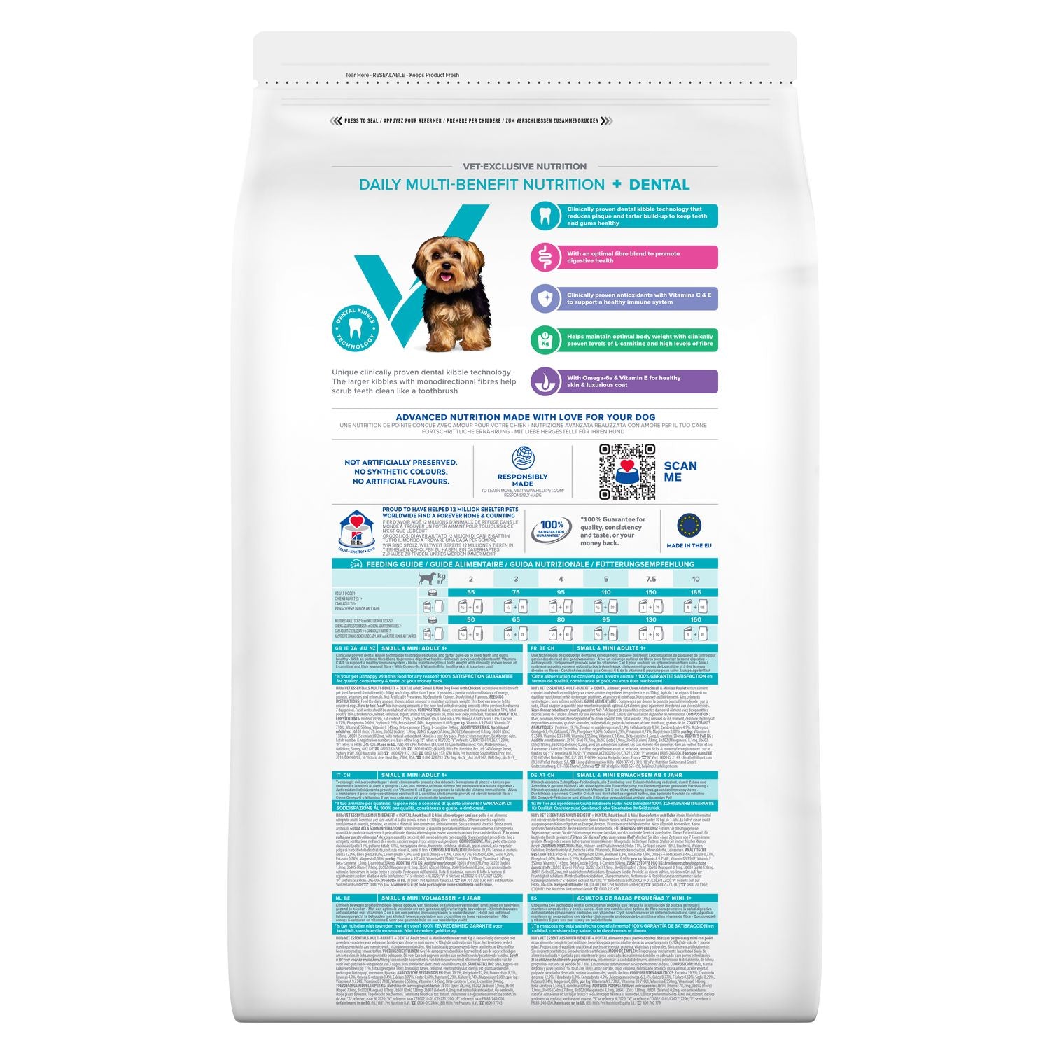 Hill’s Vet Essentials Multi-Benefit Adult 1+ Small and Mini Dental Dry Dog Food