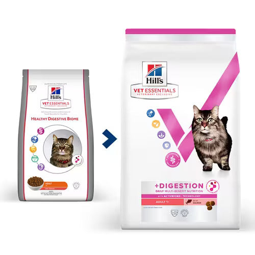 Hill’s Vet Essentials Multi-Benefit + Digestion Adult Cat Dry Food with Salmon