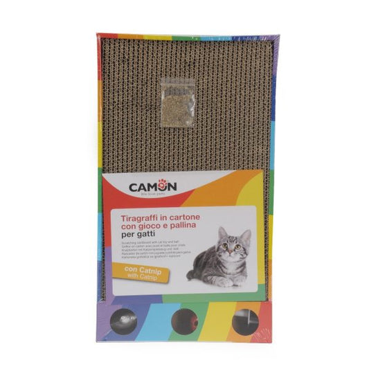 Camon Scratching Cardboard with Toy and Ball (45x26cm)