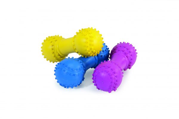 Camon Rubber Toy with Squeaker Dumbbell with Balls