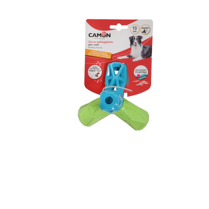 Camon Geometric TPR Dog Treat Toy with 4 Tips and Squeaker 13cm