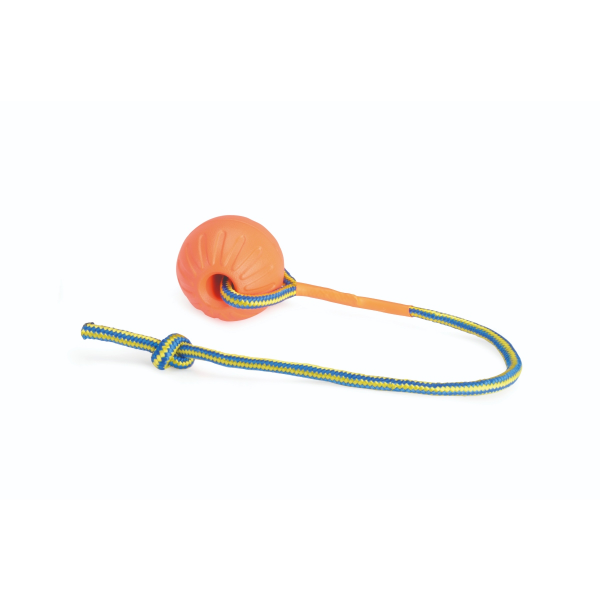 Camon Dog Toy - Eva Ball with Rope - Orange