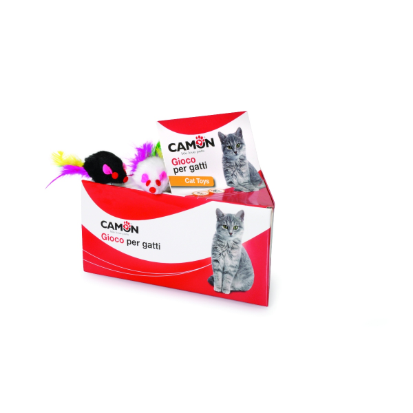 Camon Cat Toy Mice with Feather