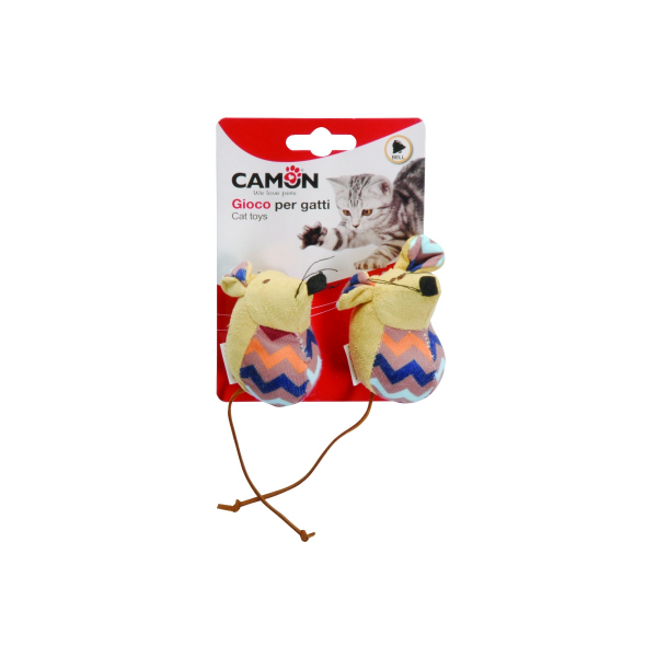 Camon Cat Toy- Mice (2Pcs) Zigzag, with Bell