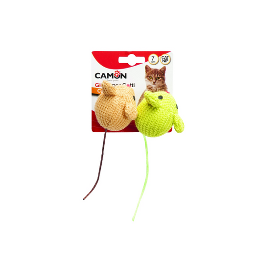 Camon Knitted Mice with Catnip 70mm (2Pcs)