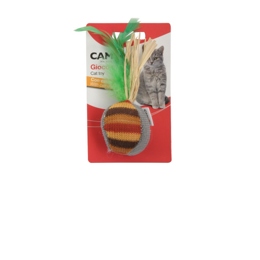 Camon Cat Toy with Catnip - Feathered Ball - 6Pcs