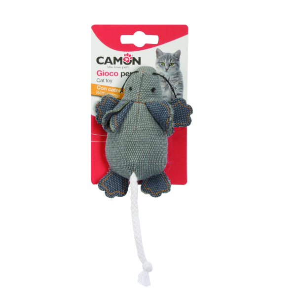 Camon Cat Toy with Catnip - Denim Mouse