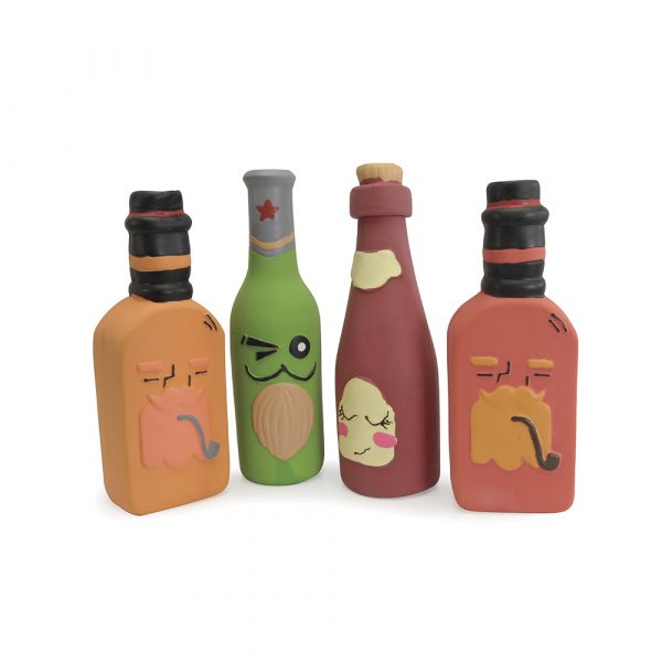 Camon Latex Bottles with PP Filling Material and Squeaker Dog Toy