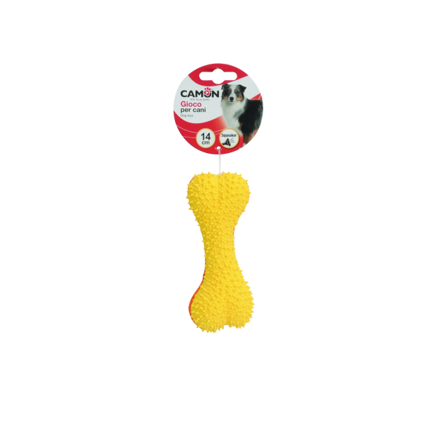 Camon Latex and Cotton Nubby Bone with Squeaker (14cm)