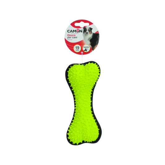 Camon Latex and Polyester Nubby Bone with Squeaker (19cm)