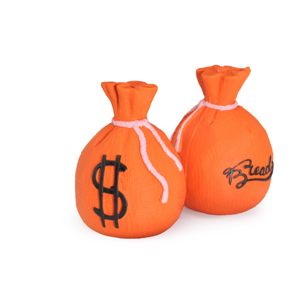 Camon Dog Toy-Orange Latex Sacks with Squeaker