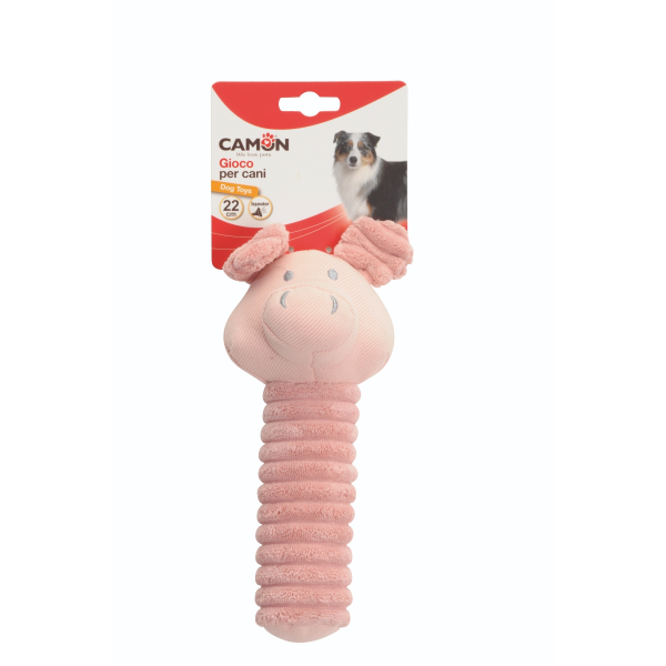 Camon Fabric Dog Toy - Head (3Character) with Squeaker (22cm)