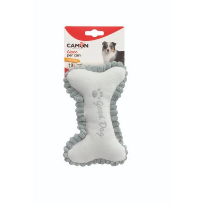 Camon Fabric Dog Toy - Bone with Squeaker (19cm)