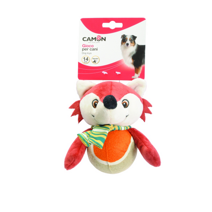 Camon Dog Toy - Plush Toy with Tennis Ball and Squeaker (14cm)