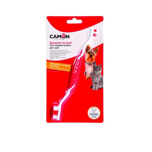 Camon Double Head Toothbrush For Dogs