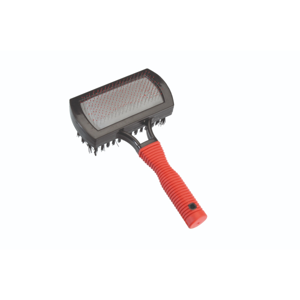 Camon Plastic Double Slicker Brush with “Soft Grip” Handle