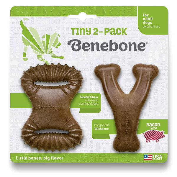 Benebone 2-Pack Dental Chew/Wishbone Bacon Tiny