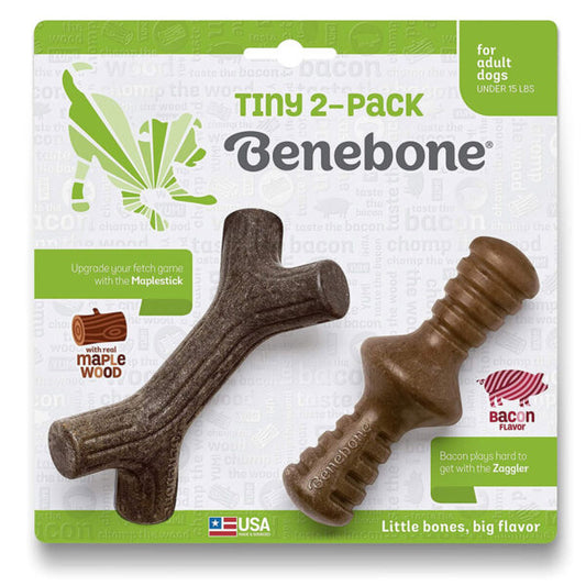 Benebone 2-Pack Maplestick/Zaggler Bacon Tiny