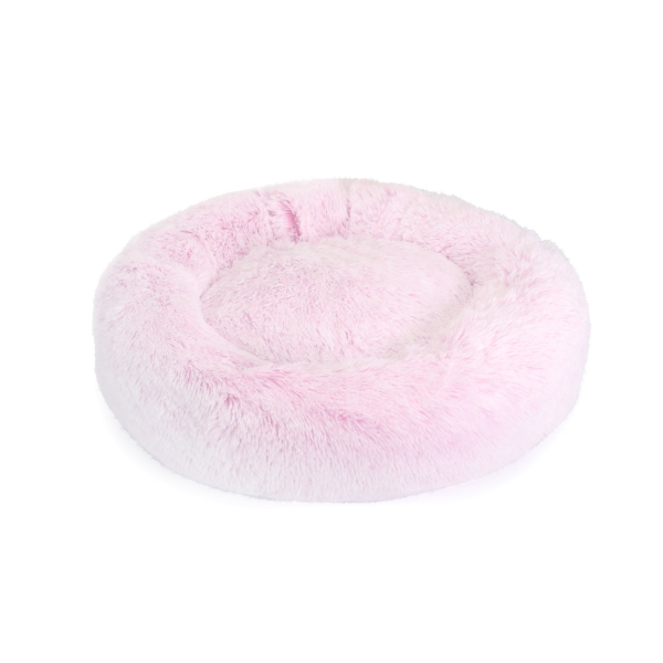 Camon Round Furry Pet Bed, Pink