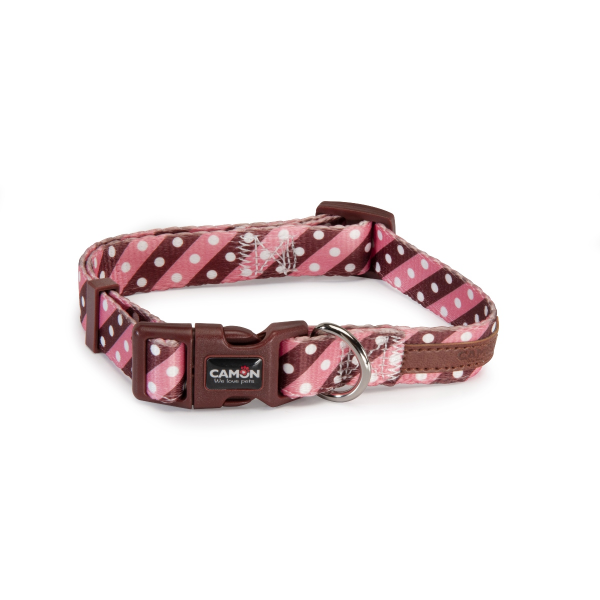 Camon Adjustable Collar- Twill Dot Pink