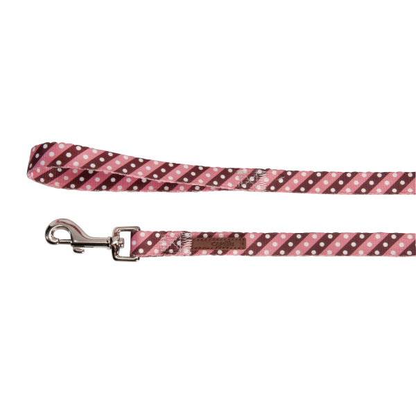 Camon Dog Leash-Twill Dot Pink