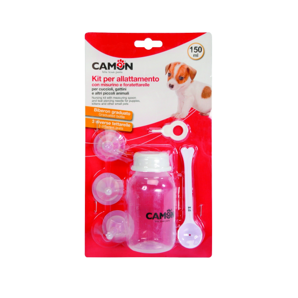 Camon Nursing Bottle Set (150ml) with Measuring Spoon and Teat Piercing Needle