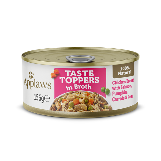 Applaws Taste Topper In Broth Chicken with Salmon for Dogs, 156G