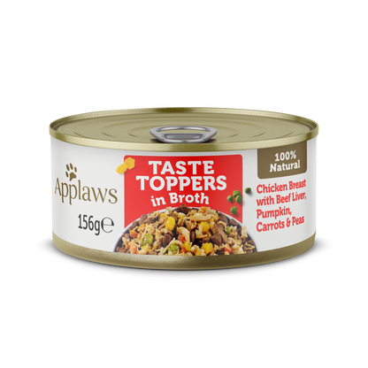 Applaws Taste Topper In Broth Chicken with Beef for Dogs, 156G