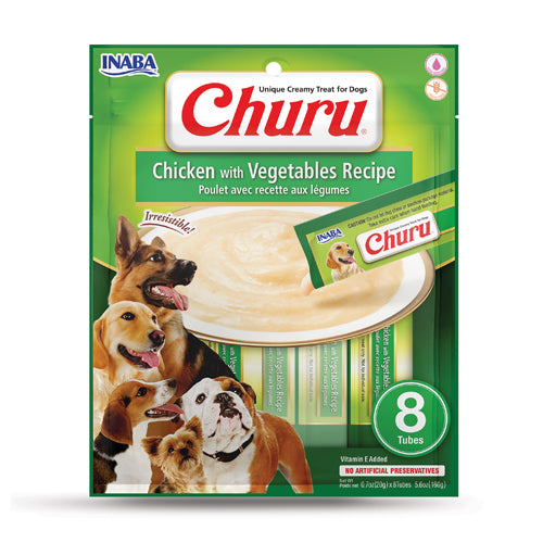 Inaba Dog Churu Chicken with Vegetable Recipe 8PCS/PK