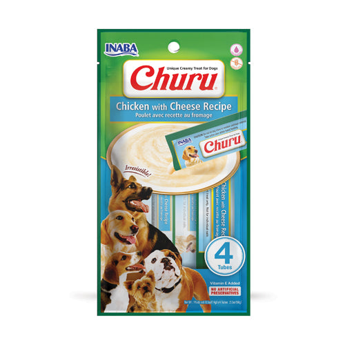 Inaba Dog Churu Chicken with cheese recipe 4PCS/PK