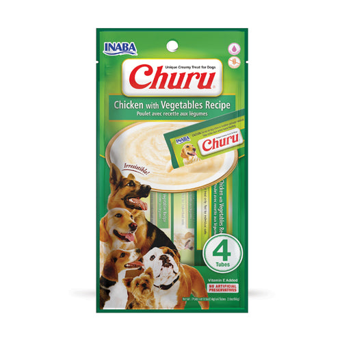 Inaba Dog Churu Chicken with vegetable recipe 4PCS/PK