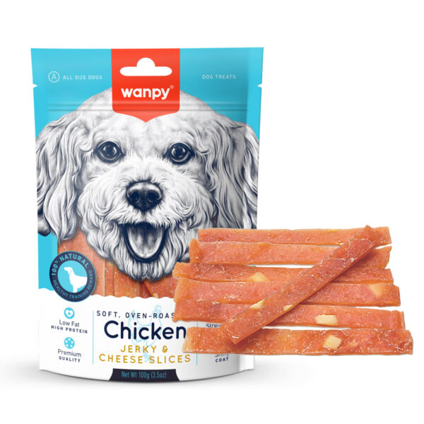 Wanpy Chicken Jerky & Cheese Slices 100g