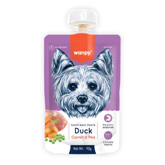 Wanpy Tasty Meat Paste Duck with Carrot & Pea for Dogs 90g