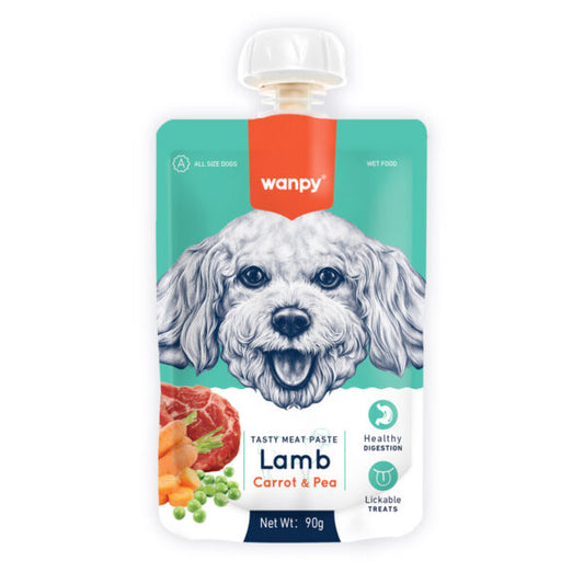 Wanpy Tasty Meat Paste Lamb with Carrot & Pea for Dogs 90g