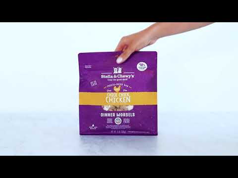 Video about feeding Yummy Lickin’ Salmon & Chicken Freeze-Dried Raw Dinner Morsels