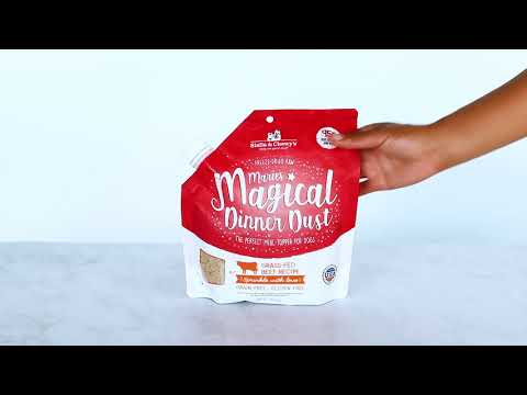 Video about feeding Marie’s Magical Dinner Dust Cage-Free Chicken