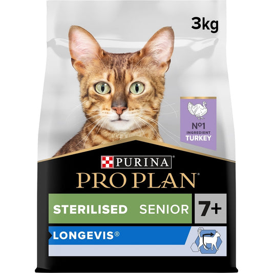 PURINA® Pro Plan® Adult 7+ Sterilised LONGEVIS Turkey Dry Cat Food