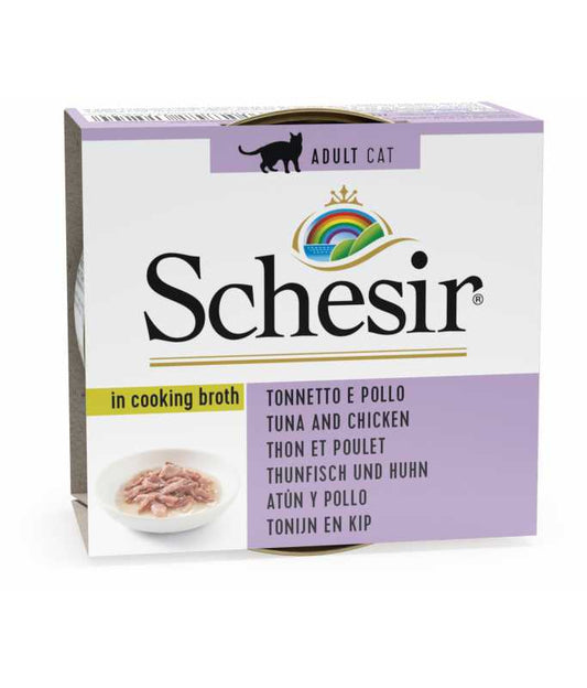 Schesir Cat Can Tuna with Chicken in Broth, 70g