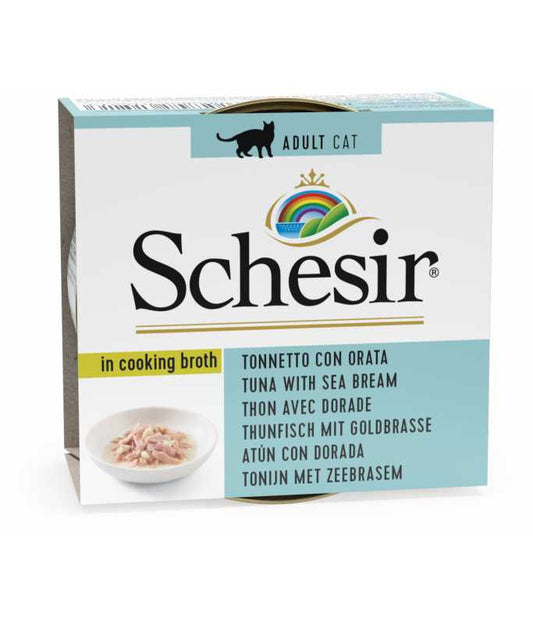 Schesir Cat Can Tuna with Seabream in Broth, 70g