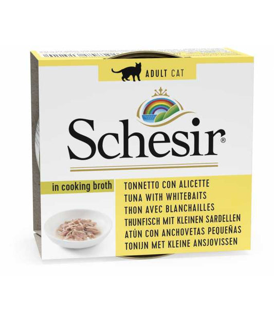 Schesir Cat Can Tuna with Whitebait in Broth, 70g