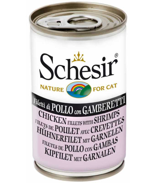 Schesir Cat Can Chicken with Shrimps in Jelly, 140g