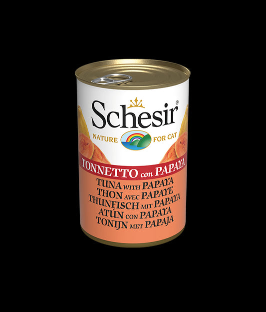 Schesir Cat Can Wet Food Tuna with Papaya  in Jelly, 140g