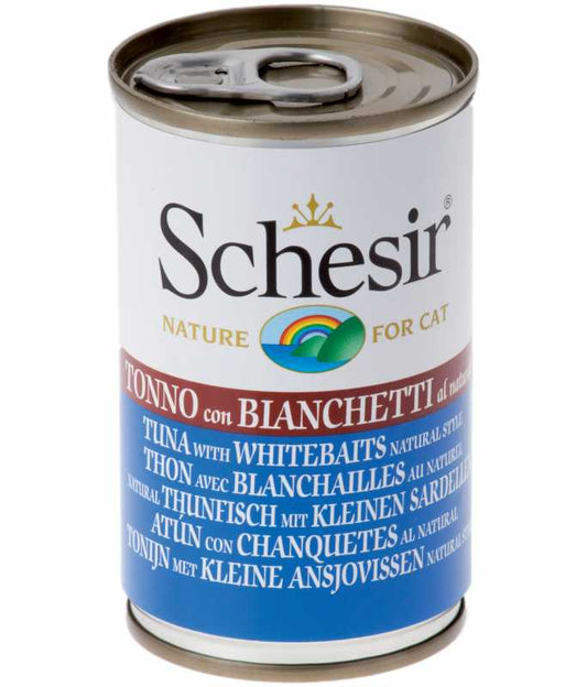 Schesir Cat Can Tuna with Whitebait in Jelly, 140g