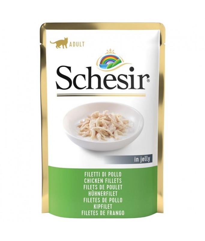 Schesir Cat Pouch Chicken Fillets in Jelly, 85g