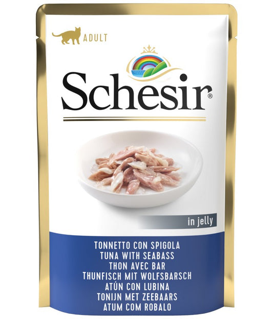 Schesir Cat Pouch Tuna with Seabass in Jelly, 85g