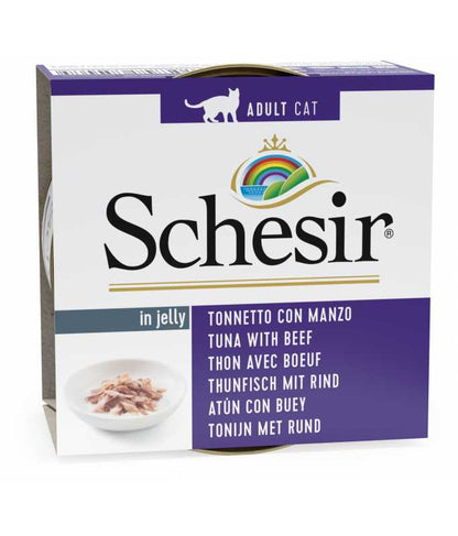 Schesir Cat Can Tuna With Beef Fillet in Jelly, 85g