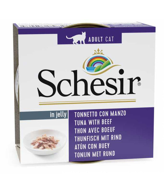 Schesir Cat Can Tuna With Beef Fillet in Jelly, 85g