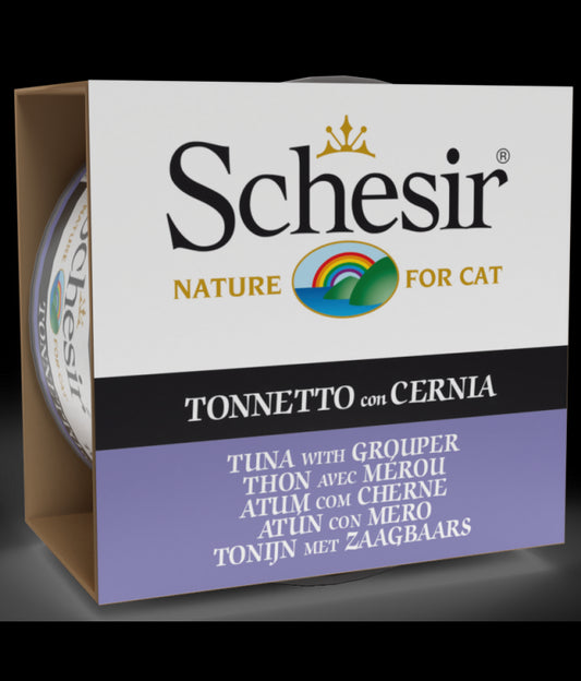 Schesir Cat Can Tuna With Grouper in Jelly, 85g