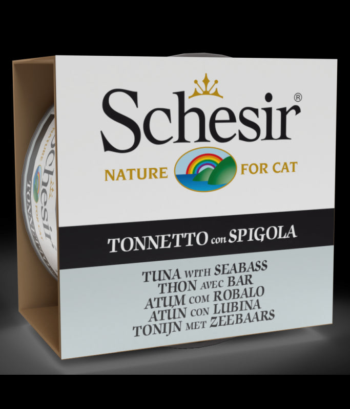 Schesir Cat Can Tuna With Seabass in Jelly, 85g