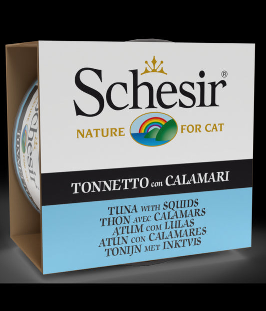 Schesir Cat Can Tuna With Squids in Jelly, 85g